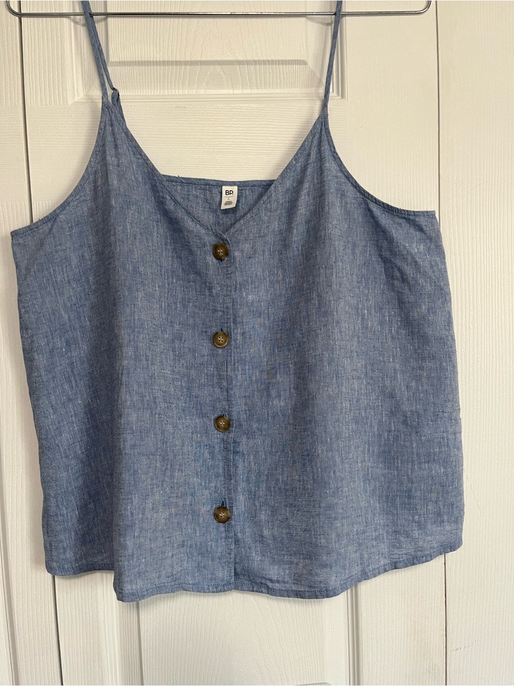 bp Light Blue Chambray Button-Front Cami